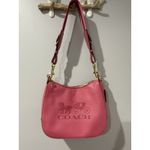 Coach  F72702 Pink Jes Hobo Horse & Carriage Saddle Pebbled Leather Shoulder‎ Bag Photo 1