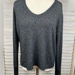 Me to We  Long Sleeve Tee V Neck Soft & Stretchy Charcoal Gray-Small Photo 0