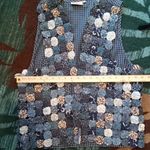 Susan Bristol  Blue Patchwork Flowers Vintage Cottagecore Festival Vest Womens L Photo 5