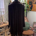 Lisa Bayne Chocolate Brown Crushed Velvet Button Up Tunic Top Photo 1