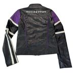 Rocawear Vtg Moto Jacket Black Purple Quilted Patch Women S XS/S Y2K Streetwear Photo 1