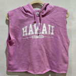 Abound  Hooded Sleeveless Crop Sweatshirt In Purple Tulip Hawaii Size Small‎ Photo 0