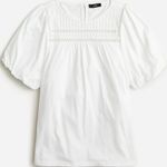 J.Crew Lace-trim puff-sleeve T-shirt in white nwt Photo 0