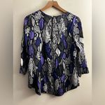 Milly  Womens Snake Print Silk Blend Blouse Top Womens 6 Photo 1