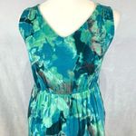 Liz Lange maternity blue and green abstract print midi dress size XS Photo 1