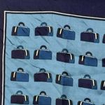 Vintage Echo silk suitcases scarf made in Japan 22x22” Blue Photo 1
