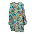 Victoria's Secret Vintage gold label  Silk Robe Seashells Print Aqua Blue L *read Photo 7