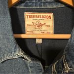 True Religion NWT Oversized Denim Metallic Logo Jacket Photo 5