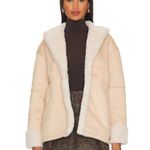 Lovers + Friends Elise Faux Shearling Coat in Nude Photo 0