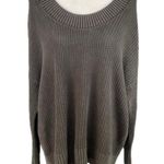 Aerie  Chunky Oversized Gray Cotton Ribbed Knit Scoop Neck Sweater Photo 0