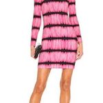 Alice + Olivia Delora Pink Tie Dye Mock Neck Exposed Back Zip Mini Dress 2,$295 Photo 0