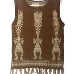 White Stag UNIQUE Vintage  100% Wool Sweater Vest Sleeveless Aztec Fringe D11 Photo 0