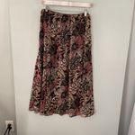 JM Collection  Women's Size 8 Boho Floral Print Maxi Skirt Black Pink Beige Photo 2