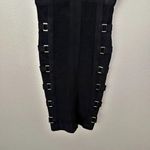 Bebe  | Y2K Bandaid Bandage Bodycon Black Dress Sleeveless Tank | Size XS Photo 3