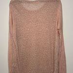 Rebecca Taylor Pink Leopard Linen Blend Sweater Size Large Photo 3