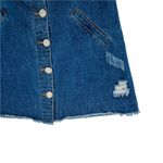 Anthropologie 2/$30 POL Y2K Distressed Button Denim Jean High Waisted Mini Skirt Photo 3