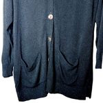 margaret o'leary Margaret O’Leary Black Viscose Blend Cardigan Sweater Button Up USA Dry Clean Photo 2