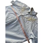 Jane Ashley Vintage 80’s light blue beaded and embroidered button-down shirt Photo 11