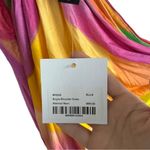 SMYTHE Abstract Neon Print One Shoulder Ruched Jersey Midi Dress 8 Pink Photo 6