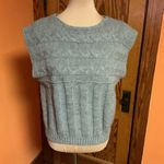 Vintage Gray Cable Knit Sweater Vest Sleeveless Cottagecore Size M Photo 3