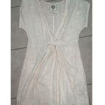 Z&L Europe Linen Embroidered Floral Cream Twist revolve Dress boho spring y2k Photo 2