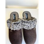 Womens Italian Suede clogs 9.5 Brown Faux Fur Slip On Winter Rustic Cozy New Photo 5