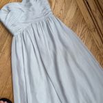 Revelry Strapless Chiffon Gown Sz 4 Light Grey Bridesmaid Formal Dress Gray Photo 2