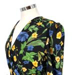 Alexia Admor  Aliana Floral Puff Sleeve Dress Black Multicolor Size Medium NWT Photo 4