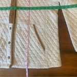 Orvis  quilted cream dark tan full button jacket. Size XL Photo 1