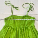 Lulus NWOT  Dreamgirl‎ Lime Green Pleated Tie Shoulder Babydoll Mini Dress MEDIUM Photo 10