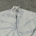 Reformation  Jeans 1/2 Zip Sweatshirt Womens Medium White Blue Cotton Cropped Photo 1