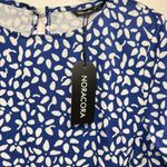 NoraCora Blue and White Floral Print Short Sleeve Midi Dress Size Small NEW Photo 12