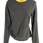 Sanctuary Black Long Sleeve Ruched Side Sheer Knit Top Womens Size M Photo 0