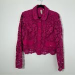 Anthropologie Dolan Lady Lace Blouse Blazer Hot Pink Size M Size M Photo 3
