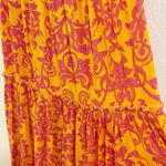 Abel the label ATL Able The Label Dress Anthropologie Orange Pink Smocked Maxi Strapless Medium Photo 3