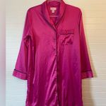 Cabernet Oversized Pink Fushia Satin Sleep Shirt Short Night Gown Dress Size XS Photo 0
