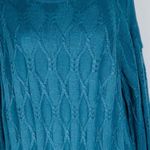 Westbound  Teal Cold Shoulder Crew Neck Cable Knit Sweater Tunic 1X Photo 3