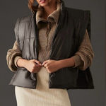 Pilcro  By Anthropologie Black Tie Side Packable Puffer Vest One Size Photo 0