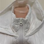 Divided  woman white puffy snow ski suit size small zip up hooded Photo 4