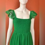 Unbranded Boho Lace Sleeveless Square Neck Ruffle Maxi Dress with Pockets size L Green Size L Photo 9