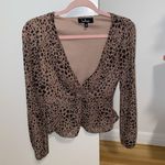 Lulus  Having A Moment Taupe Leopard Print Balloon Sleeve Top Photo 6