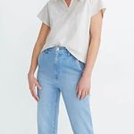 Madewell Boxy Polo Tee sz XS Off-white casual preppy Photo 0