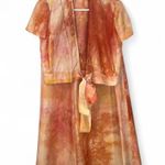 RENE' Ruiz S Set Top Wide Leg Pants Trouser 2 Piece Satin Cropped Blouse LUXURY Pink Photo 0