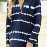 Mud Pie NWT  Tybee Cover Up in Navy & White Tie Dye Size S Photo 0