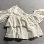 ZARA  Women’s Chic Off-Shoulder Ruffle White Blouse Size XSmall EUC Photo 0