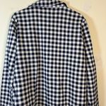 Lands' End  Navy and White Checkered Button Down Fleece feel‎ liner Women’s Large Photo 5