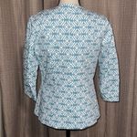 Coldwater Creek  size 6 3/4 sleeve hidden hook close multi aqua blue green Photo 9