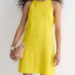 J.Crew J. Crew Dress Yellow 100% Linen Maxine Mini High Neck Sleeveless BR433 Size XST Photo 0