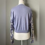 Hollister  Retro Hippie Y2K Style Lavender White Patterned Cropped Sweater Size S Photo 3