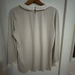 Garnet Hill  size medium jersey knit lace collar long sleeve top. Photo 6